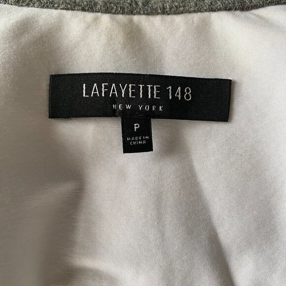 Lafayette 148 New York women's size P cream button down collared blouse sequin - Picture 7 of 9